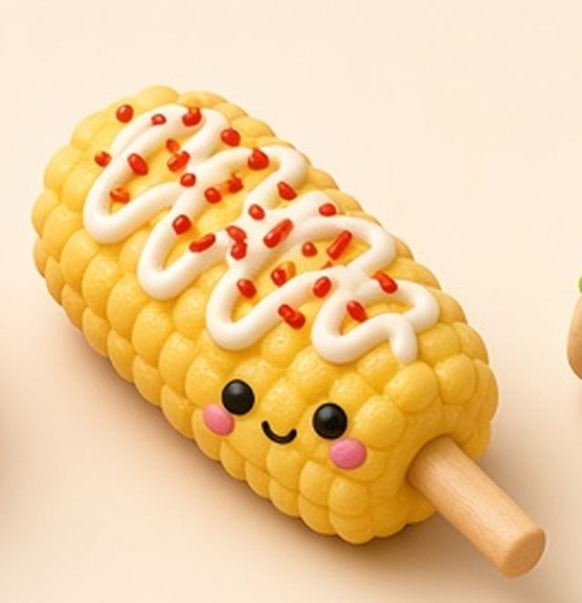 Squishy elote on a stick